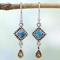 Citrine dangle earrings,