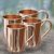 Copper mugs, 'Toast to Friendship' (set of 4) - Hand Made Copper Mugs with Handles (Set of 4) from India thumbail