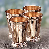 Copper julep cups Ancient Feast set of 4 India