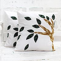 Cotton cushion covers Autumn Gust pair India