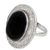 Onyx cocktail ring, 'Entrancing Magic' - Sterling Silver and Onyx Cocktail Ring from India (image 2a) thumbail