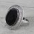 Onyx cocktail ring, 'Entrancing Magic' - Sterling Silver and Onyx Cocktail Ring from India (image 2c) thumbail