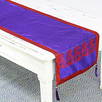 Silk table runner Regal Holiday in Cobalt India