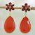 Gold plated garnet and onyx dangle earrings, 'Deep Red Flowers' - Garnet and Onyx Gold Plated Dangle Earrings from India thumbail