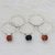 Onyx stacking rings, 'Red and Black Globes' (set of 5) - Red and Black Onyx Stacking Rings (Set of 5) from India (image 2b) thumbail