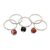 Onyx stacking rings, 'Red and Black Globes' (set of 5) - Red and Black Onyx Stacking Rings (Set of 5) from India (image 2c) thumbail