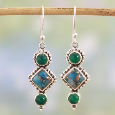 Onyx dangle earrings, Wholesome Earth