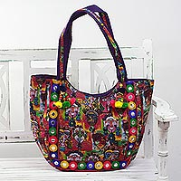 Embroidered tote handbag Many Expressions India