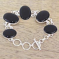 Onyx link bracelet,