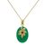 Gold plated onyx and garnet pendant necklace, 'Golden Green Leaves' - Fair Trade Gold Plated Necklace with Green Onyx and Garnet (image 2a) thumbail
