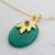 Gold plated onyx and garnet pendant necklace, 'Golden Green Leaves' - Fair Trade Gold Plated Necklace with Green Onyx and Garnet (image 2c) thumbail