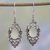 Chalcedony and blue topaz floral dangle earrings, 'Vintage Blossoms' - Vintage Style Earrings in 925 Silver Blue Topaz Chalcedony thumbail