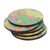Wood coasters, 'Round Map' (set of 5) - 5 Round Laminated Wood Coasters of World Map from India (image 2e) thumbail