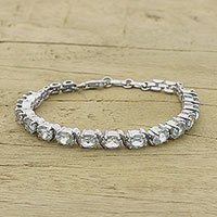 Blue topaz tennis bracelet,