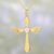 Gold plated cubic zirconia pendant necklace, 'Heavenly Wings' - Gold Plated Cubic Zirconia Cross Pendant Necklace from India thumbail