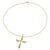 Gold plated cubic zirconia pendant necklace, 'Heavenly Wings' - Gold Plated Cubic Zirconia Cross Pendant Necklace from India (image 2c) thumbail