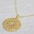 Gold plated garnet pendant necklace, 'Sparkling Vines in Red' - Artisan Crafted Gold Plated Garnet Indian Pendant Necklace (image 2b) thumbail