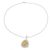 Gold accented sterling silver pendant necklace, 'Sterling Ganesha Leaf' - Gold Accented Sterling Silver Ganesha Pendant Necklace (image 2c) thumbail