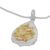 Gold accented sterling silver pendant necklace, 'Sterling Ganesha Leaf' - Gold Accented Sterling Silver Ganesha Pendant Necklace (image 2d) thumbail