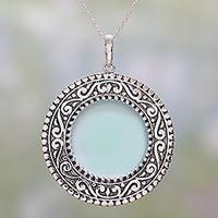Chalcedony pendant necklace,