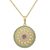 Gold plated amethyst and chalcedony pendant necklace, 'Petal Grandeur' - Gold Plated Amethyst and Chalcedony Indian Pendant Necklace (image 2a) thumbail