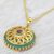 Gold plated amethyst and chalcedony pendant necklace, 'Petal Grandeur' - Gold Plated Amethyst and Chalcedony Indian Pendant Necklace (image 2b) thumbail