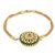 Gold plated amethyst and onyx pendant bracelet, 'Petal Grandeur' - Gold Plated Amethyst and Onyx Pendant Bracelet from India (image 2e) thumbail