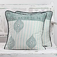 Cotton cushion covers Garden of Desire pair India