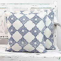 Cotton cushion covers Royal Blue Kites pair India