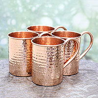 Copper mugs Campfire Camaraderie set of 4 India