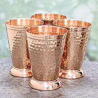 Copper julep cups Traditional Sheen set of 4 India