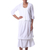 Cotton skirt, 'Blissful Summer' - Two Layered White Striped Cotton Scrunch Skirt from India (image 2a) thumbail
