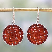 Carnelian dangle earrings,