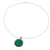 Onyx pendant necklace, 'Green Petals' - Green Onyx and Silver Floral Pendant Necklace from India thumbail