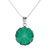Onyx pendant necklace, 'Green Petals' - Green Onyx and Silver Floral Pendant Necklace from India (image 2c) thumbail