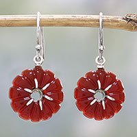 Carnelian dangle earrings,