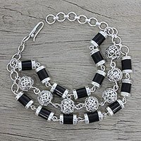 Onyx link bracelet,