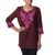 Cotton tunic, 'Flower Chase' - Brown Cotton Tunic Top with Pink Floral Embroidery (image 2b) thumbail