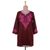 Cotton tunic, 'Flower Chase' - Brown Cotton Tunic Top with Pink Floral Embroidery (image 2d) thumbail