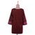 Cotton tunic, 'Flower Chase' - Brown Cotton Tunic Top with Pink Floral Embroidery (image 2e) thumbail