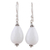 Agate dangle earrings, 'Pure Wonder' - Sterling Silver and White Agate Dangle Earrings from India (image 2a) thumbail
