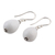 Agate dangle earrings, 'Pure Wonder' - Sterling Silver and White Agate Dangle Earrings from India (image 2c) thumbail