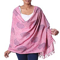 Cotton shawl Rosy River India
