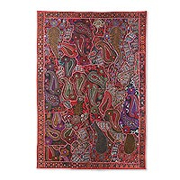 Patchwork wall hanging Swimming Paisleys India