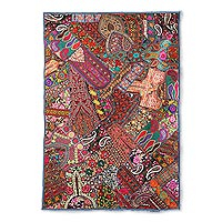 Patchwork wall hanging Floral Vibrancy India