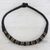 Bone and cotton beaded necklace, 'Tribal Monarch' - Beaded Bone Necklace with Cotton Cord from India thumbail
