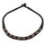 Bone and cotton beaded necklace, 'Tribal Monarch' - Beaded Bone Necklace with Cotton Cord from India (image 2a) thumbail