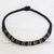 Bone and cotton beaded necklace, 'Tribal Monarch' - Beaded Bone Necklace with Cotton Cord from India (image 2b) thumbail
