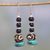 Bone dangle earrings, 'Beautiful Earth' - Handmade Beaded Bone Dangle Earrings from India thumbail