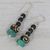 Bone dangle earrings, 'Beautiful Earth' - Handmade Beaded Bone Dangle Earrings from India (image 2b) thumbail